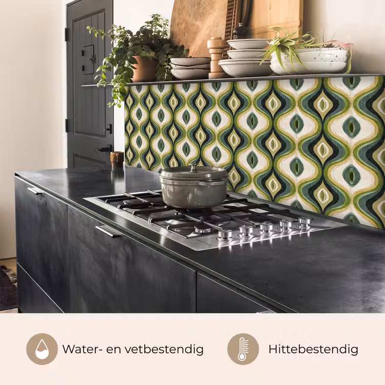 Abstract - Ritmisch - Groen keuken achterwand 2 middel 871 -usp_NL