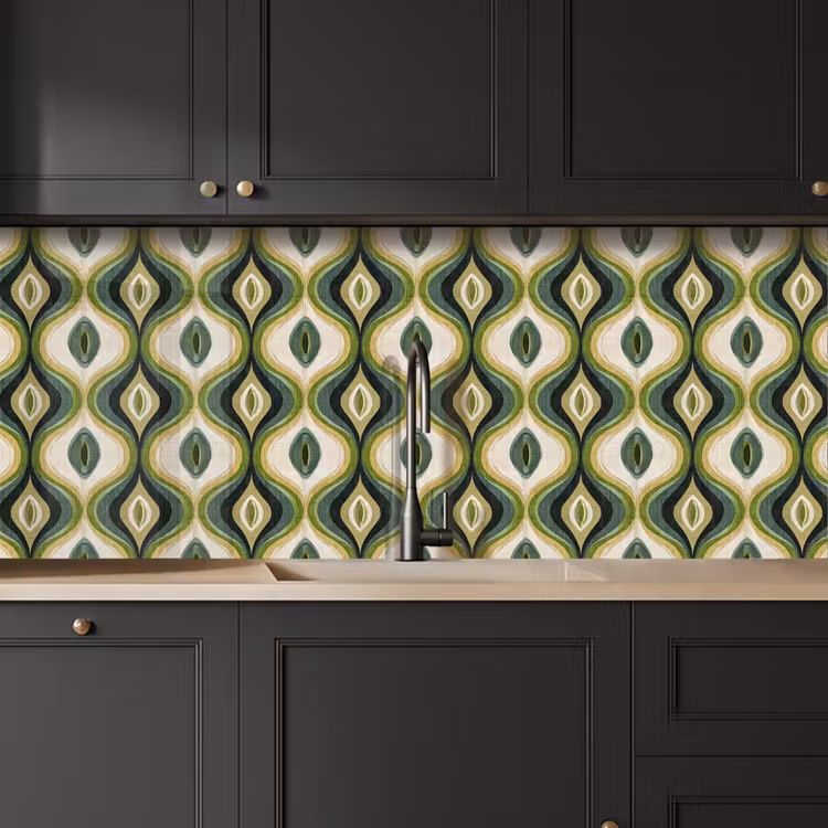 Abstract - Ritmisch - Groen keuken achterwand 2 middel 871 -sfeer1