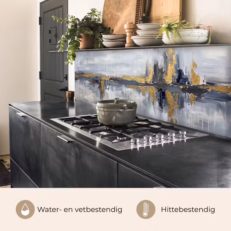 Abstract - Structuur - Goud - Grijs - Modern keuken achterwand 2 middel -usp_NL