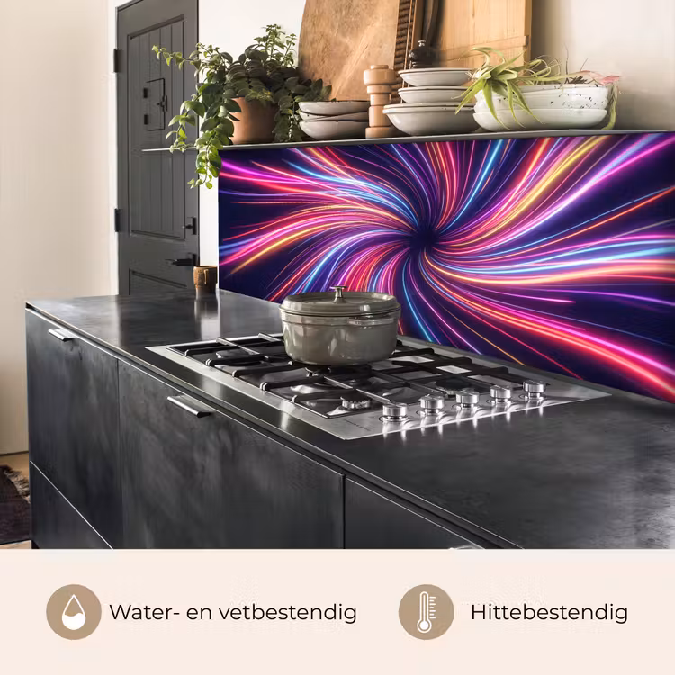 Abstract - Swirl - Futuristic - Neon keuken achterwand 2 middel -usp_NL