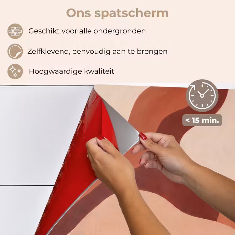 Abstract - Vormen - Organisch - Aardetinten - Modern keuken achterwand spatscherm klein -spatscherm_NL