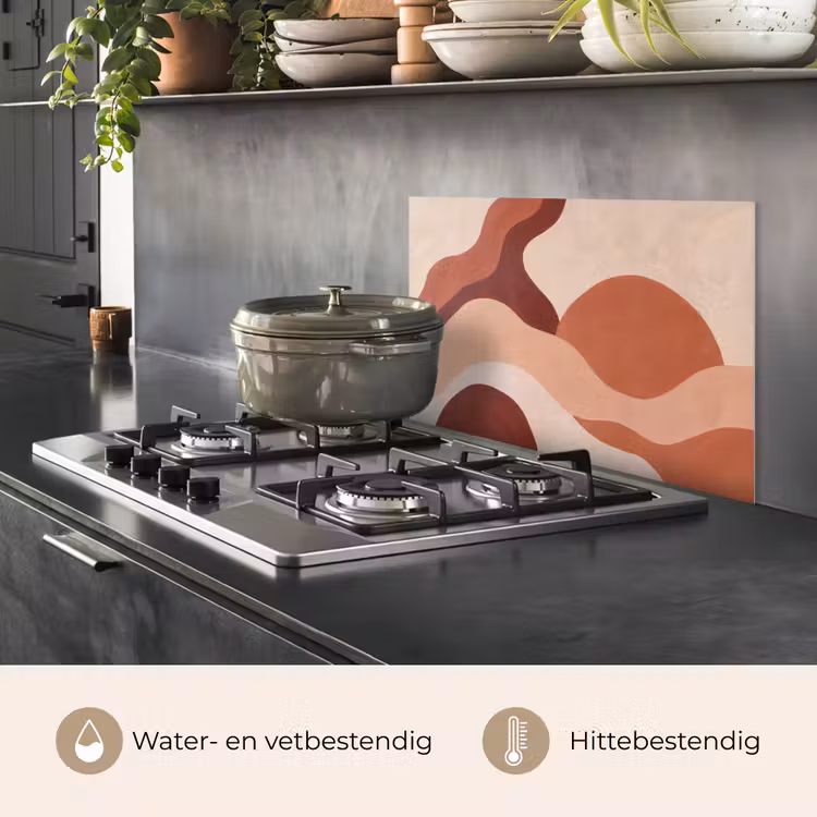 Abstract - Vormen - Organisch - Aardetinten - Modern keuken achterwand spatscherm klein -usp_NL