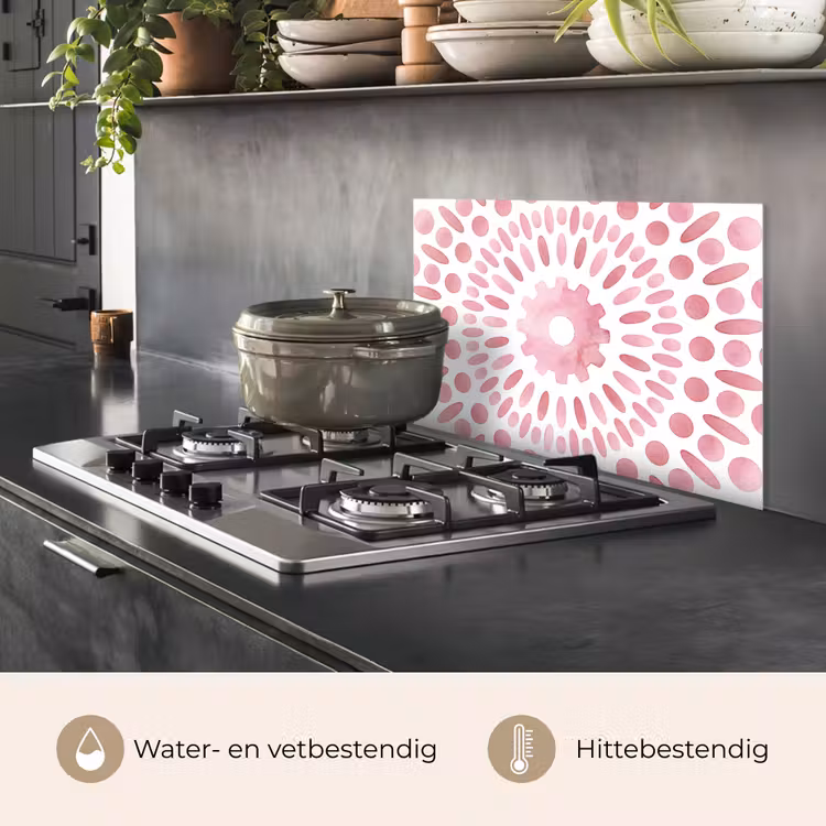 Abstract - Vormen - Patroon - Aquarel - Roze keuken achterwand spatscherm klein -usp_NL