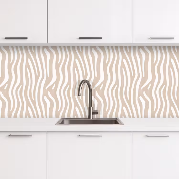 Abstract - Zebra - Beige keuken achterwand 2 middel 871 -3d