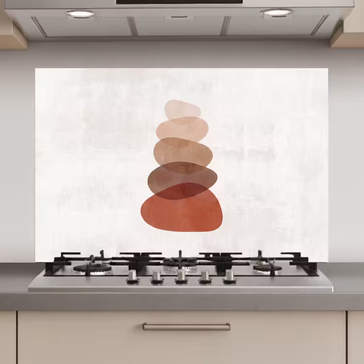 Abstractie - Gestapeld - Balans - Modern - Aardetinten keuken achterwand spatscherm klein -3d_website