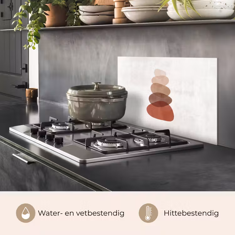 Abstractie - Gestapeld - Balans - Modern - Aardetinten keuken achterwand spatscherm klein -usp_NL
