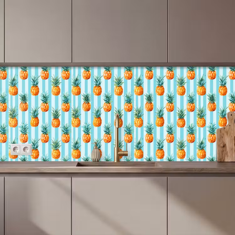 Ananas - Strepen - Groen keuken achterwand 2 middel 871 zz_3dshopping