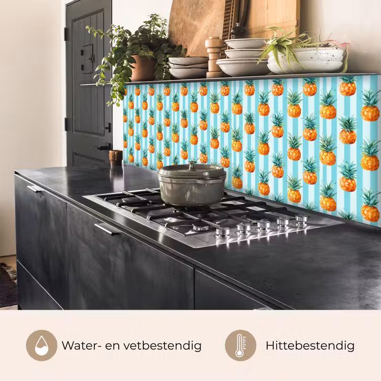 Ananas - Strepen - Groen keuken achterwand 2 middel 871 -usp_NL