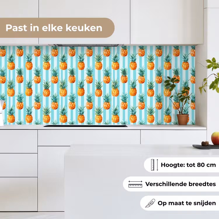 Ananas - Strepen - Groen keuken achterwand 2 middel 871 -sfeer4_NL