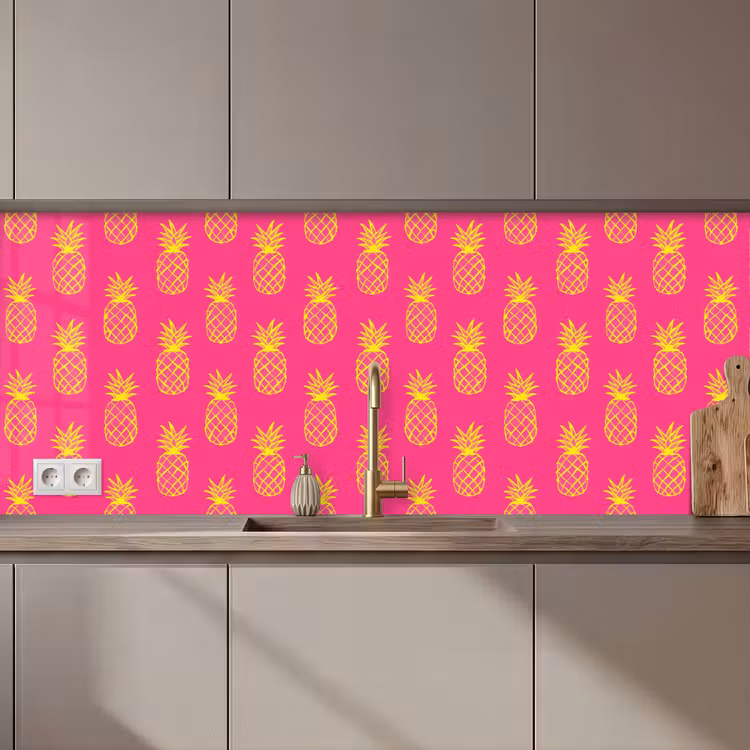 Ananas - Trendy - Roze keuken achterwand 2 middel 871 zz_3dshopping