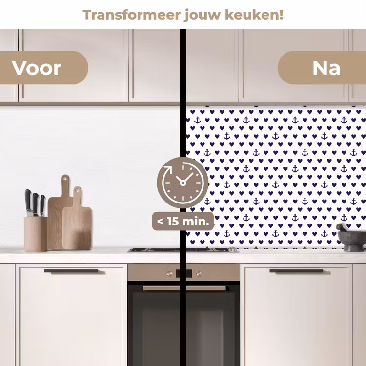Anker - Hart - Blauw - Wit keuken achterwand 2 middel 871 -voor-na2_NL