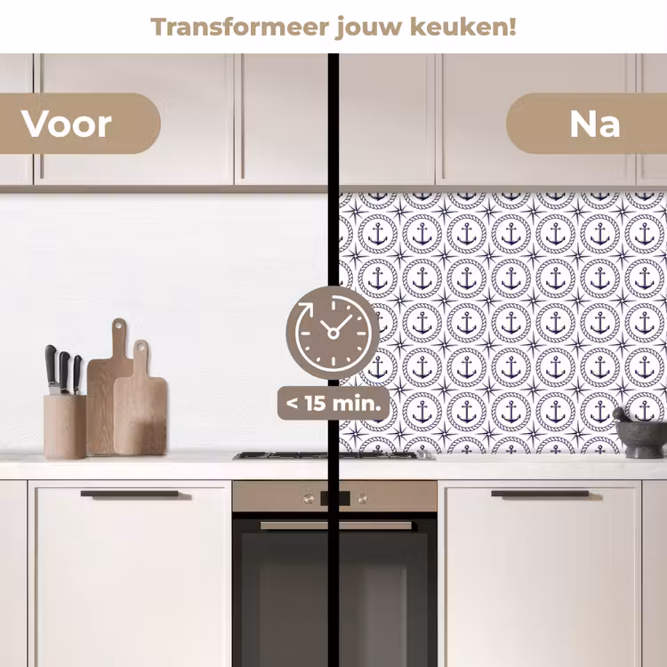 Anker - Haven - Blauw - Wit keuken achterwand 2 middel 871 -voor-na2_NL