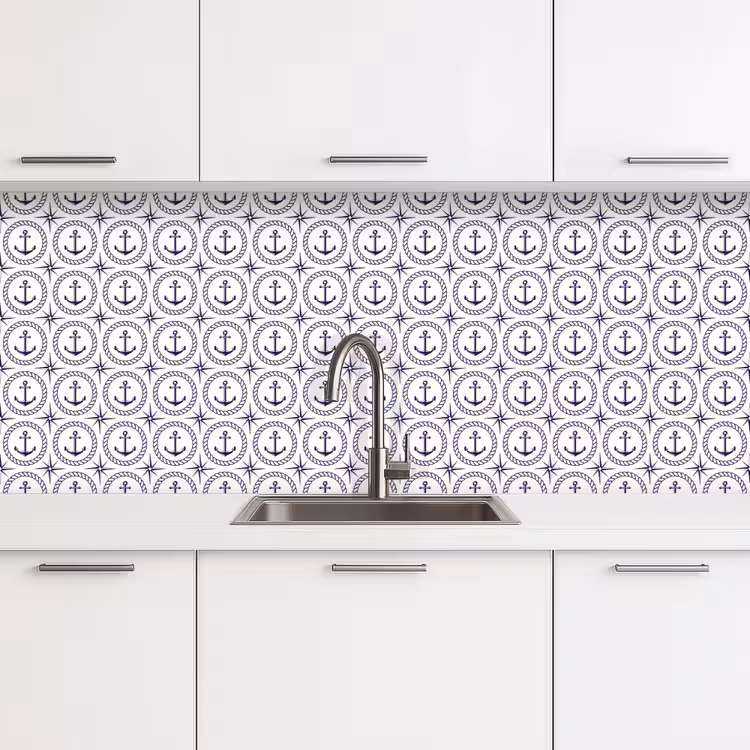Anker - Haven - Blauw - Wit keuken achterwand 2 middel 871 -3d