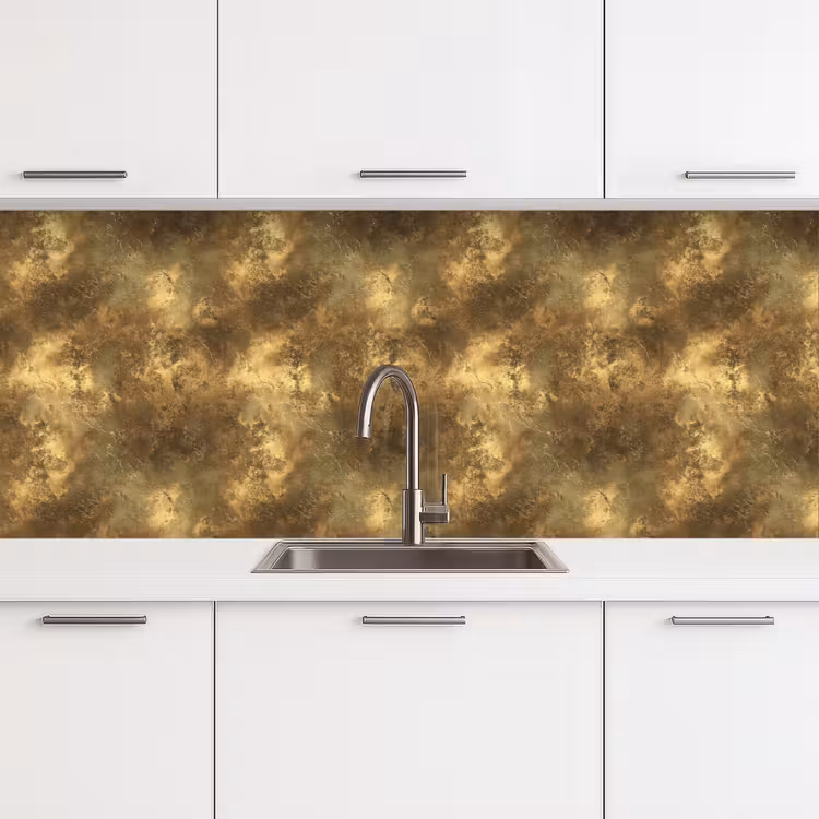 Antiek - Metaallook - Goud keuken achterwand 2 middel 871 -3d