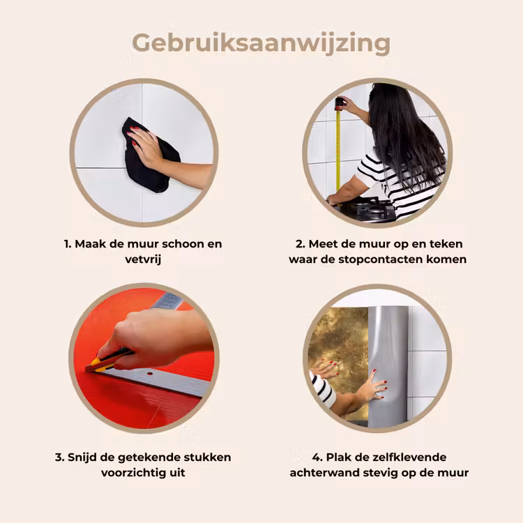 Antiek - Metaallook - Goud keuken achterwand 2 middel 871 -gebruiksaanwijzing_NL