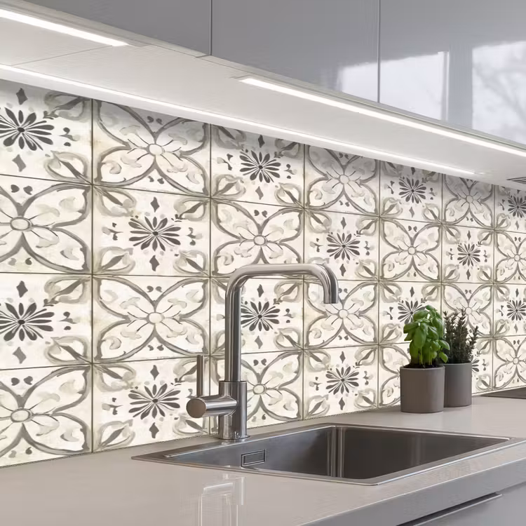 Antiek - Tegel - Beige keuken achterwand 2 middel 871 -3d_schuin