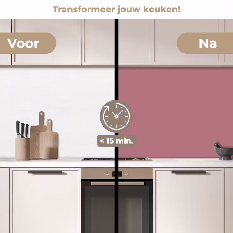 Antique - Mauve - Roze keuken achterwand 2 middel 871 -voor-na2_NL