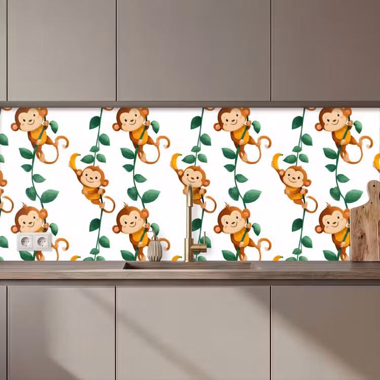 Apen - Lianen - Kleurrijk keuken achterwand 2 middel 871 zz_3dshopping