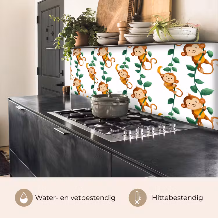 Apen - Lianen - Kleurrijk keuken achterwand 2 middel 871 -usp_NL