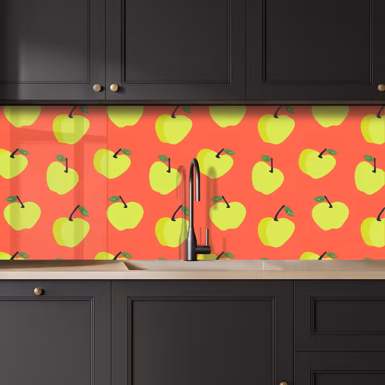 Appels - Modern - Groen keuken achterwand 2 middel 871 -sfeer1