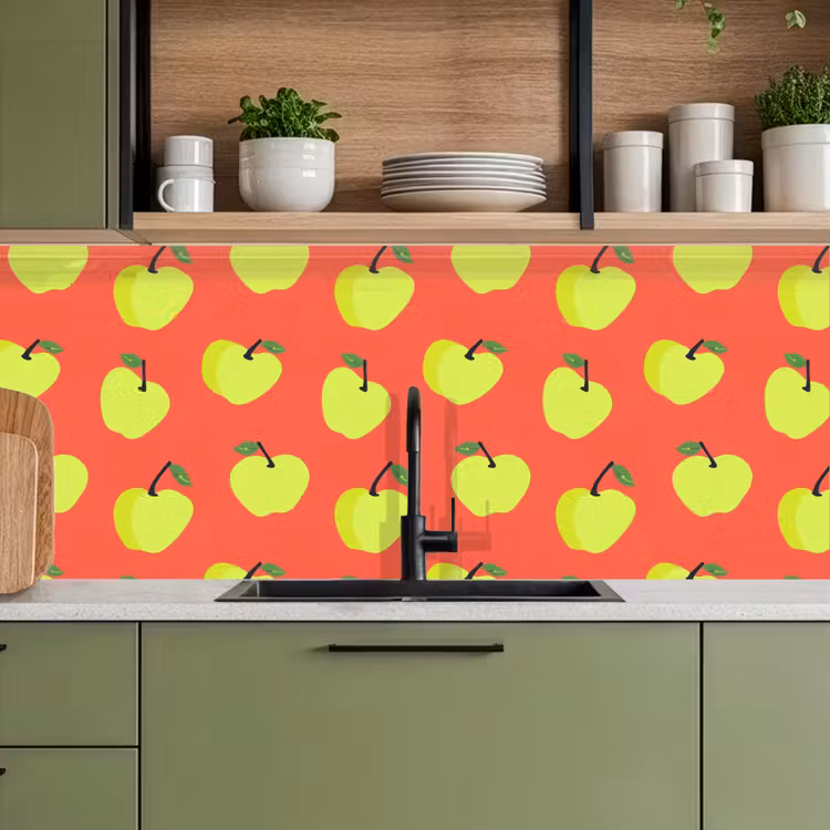 Appels - Modern - Groen keuken achterwand 2 middel 871 -sfeer3