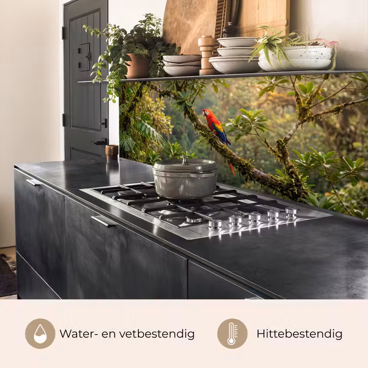 Ara - Jungle - Rood keuken achterwand 2 middel -usp_NL