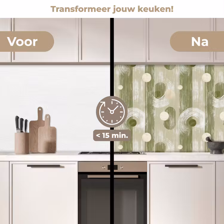 Artistiek - Modern - Groen keuken achterwand 2 middel 871 -voor-na2_NL