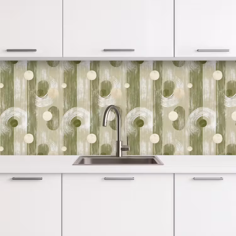 Artistiek - Modern - Groen keuken achterwand 2 middel 871 -3d