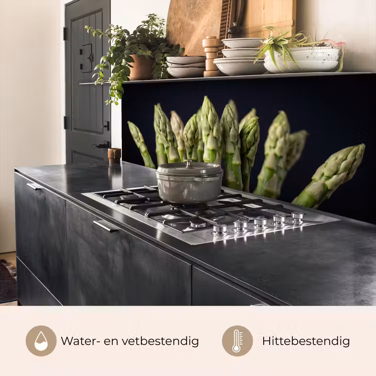Asperges - Groen - Zwart keuken achterwand 2 middel -usp_NL