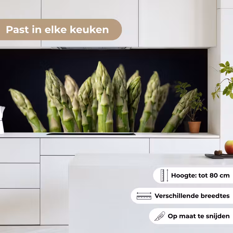 Asperges - Groen - Zwart keuken achterwand 2 middel -sfeer4_NL
