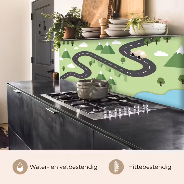 Auto - Bergweg - Natuur - Illustratie keuken achterwand 2 middel -usp_NL