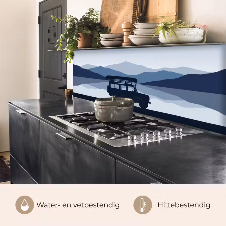 Auto - Meer - Bergen - Blauw keuken achterwand 2 middel -usp_NL