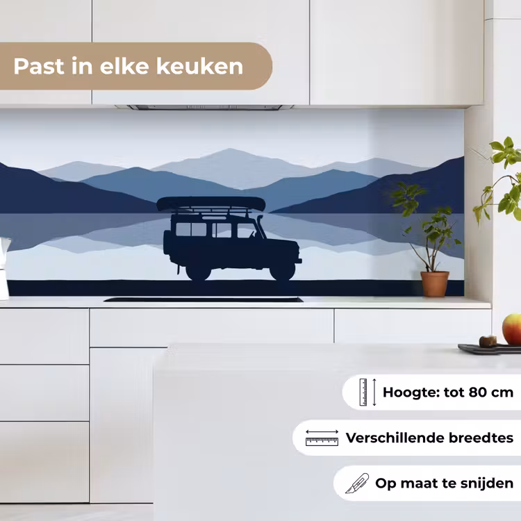 Auto - Meer - Bergen - Blauw keuken achterwand 2 middel -sfeer4_NL