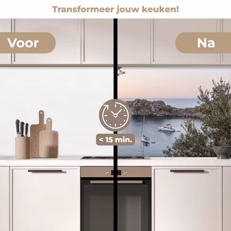 Keuken achterwand - Baai - boten - zonsondergang - Baai - boten - zonsondergang keuken achterwand 2 middel