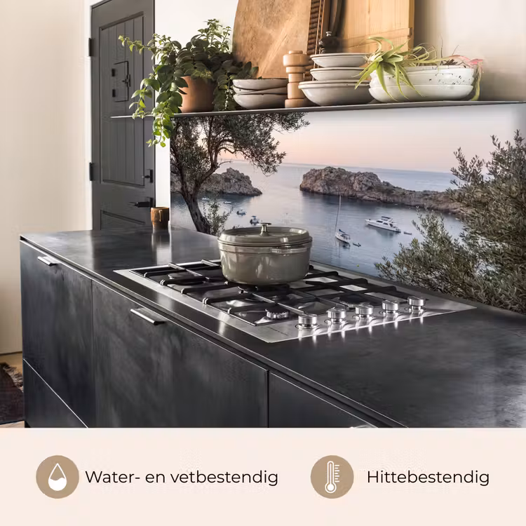 Keuken achterwand - Baai - boten - zonsondergang - Baai - boten - zonsondergang keuken achterwand 2 middel