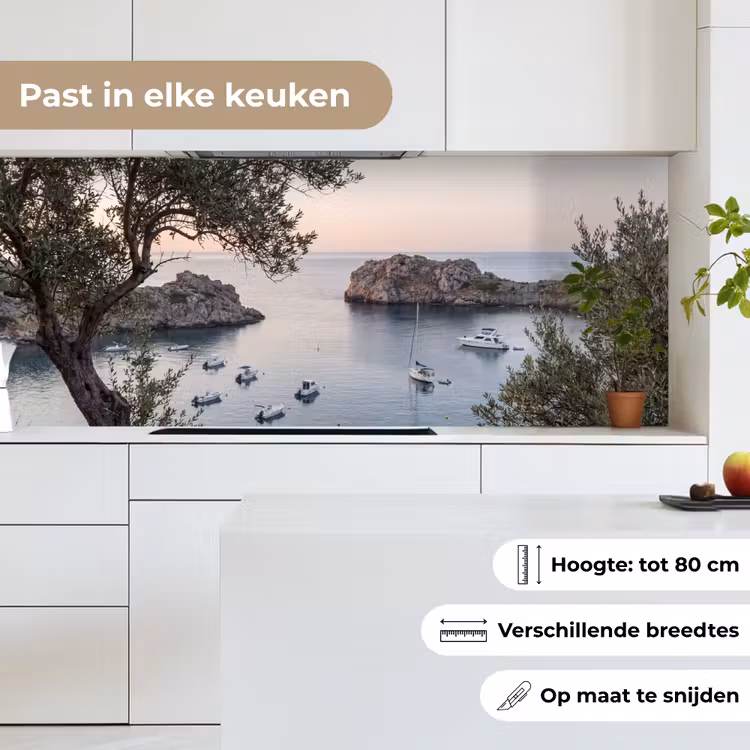 Keuken achterwand - Baai - boten - zonsondergang - Baai - boten - zonsondergang keuken achterwand 2 middel