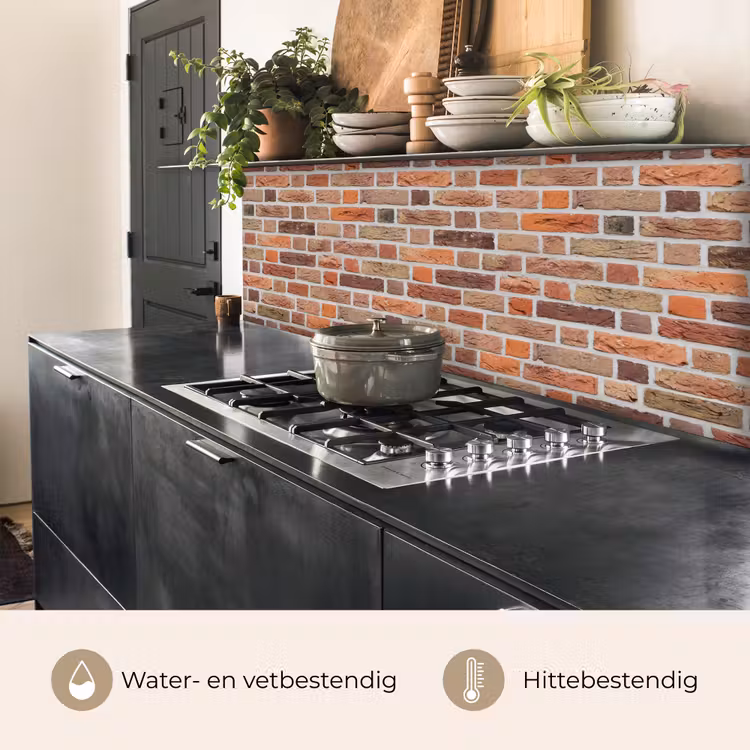 Bakstenen - Aardetinten - Muur - Rustiek keuken achterwand 2 middel 871 -usp_NL