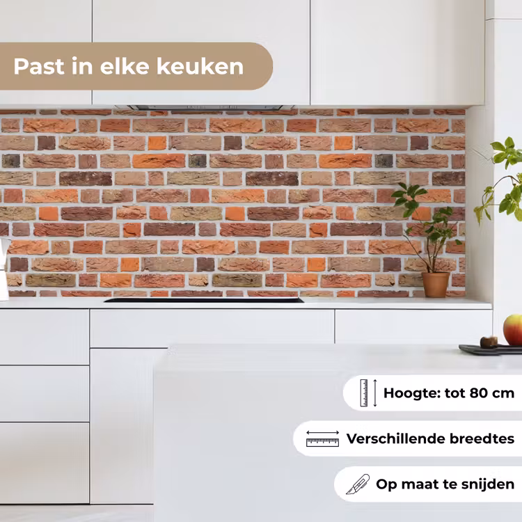 Bakstenen - Aardetinten - Muur - Rustiek keuken achterwand 2 middel 871 -sfeer4_NL