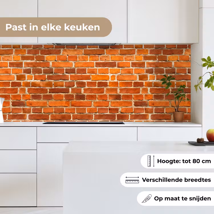 Bakstenen - Muur - Rood keuken achterwand 2 middel 871 -sfeer4_NL