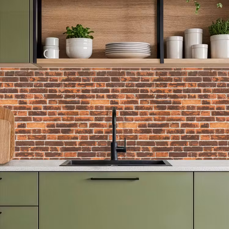 Bakstenen - Oud - Muur - Verkleuring keuken achterwand 2 middel 871 -sfeer3