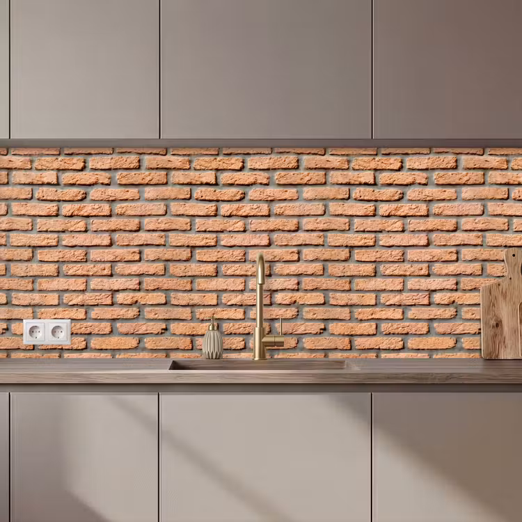 Bakstenen - Rechthoekig - Rood - Muur keuken achterwand 2 middel 871 zz_3dshopping