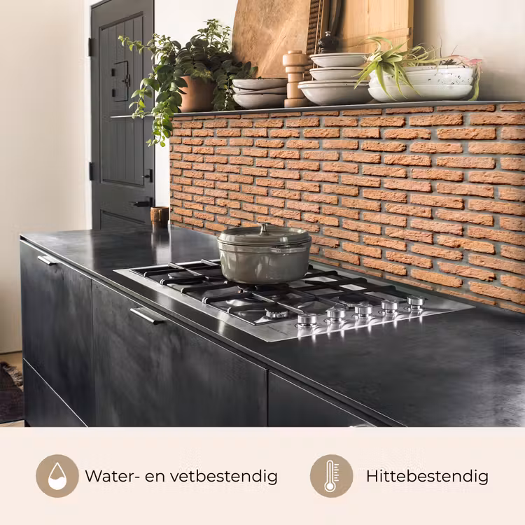 Bakstenen - Rechthoekig - Rood - Muur keuken achterwand 2 middel 871 -usp_NL