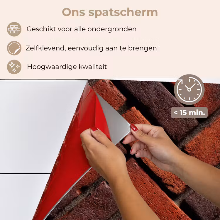 Bakstenen - Visgraat - Structuur - Roodbruin keuken achterwand spatscherm klein 900 -spatscherm_NL