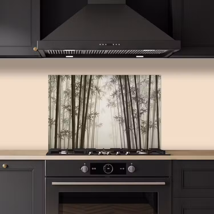 Bamboe - Bos - Mist - Natuur keuken achterwand spatscherm klein -sfeer1