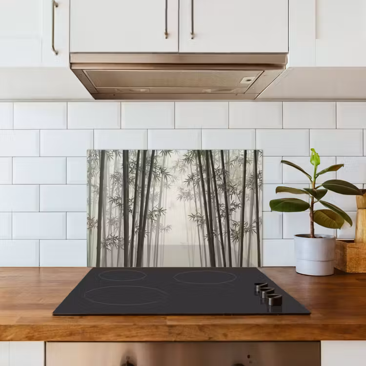 Bamboe - Bos - Mist - Natuur keuken achterwand spatscherm klein -sfeer2