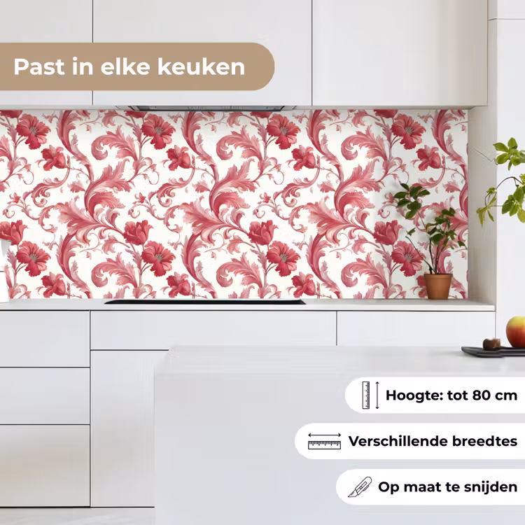 Barok - Patroon - Rood keuken achterwand 2 middel 871 -sfeer4_NL