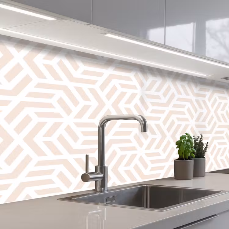Beige - Geometrie - Patronen - Abstract keuken achterwand 2 middel 871 -3d_schuin