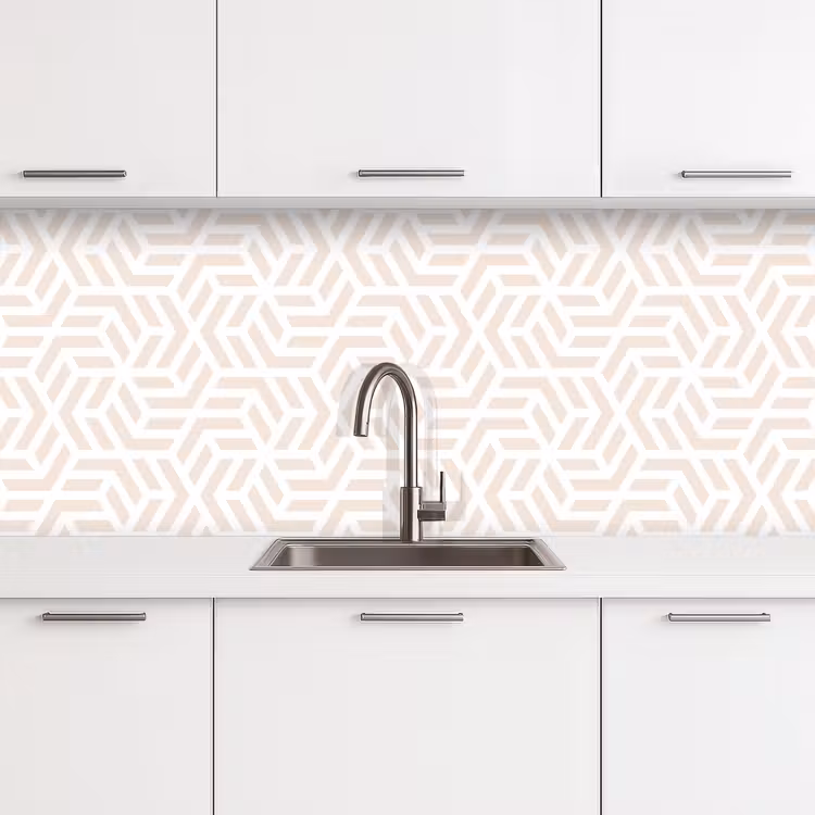 Beige - Geometrie - Patronen - Abstract keuken achterwand 2 middel 871 -3d