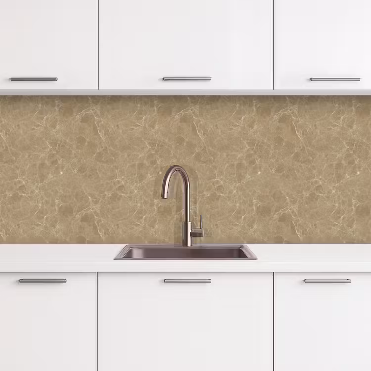 Beige - Marmer - Witte aders keuken achterwand 2 middel 871 -3d