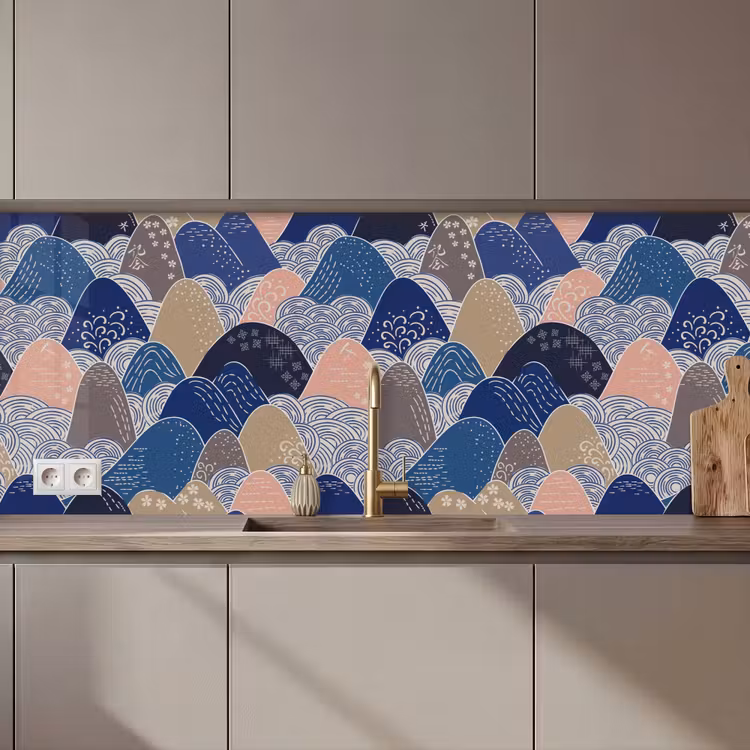 Berg - Pastel - Japans - Patronen keuken achterwand 2 middel 871 zz_3dshopping